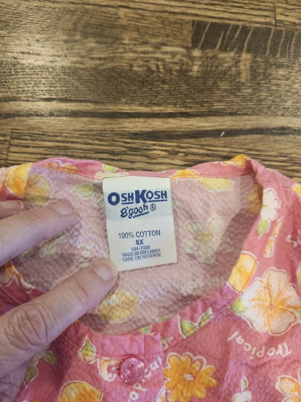 Vintage 90's Oshgosh B'gosh Girls Pink Floral Tropical Skort Top Set Like New 6X